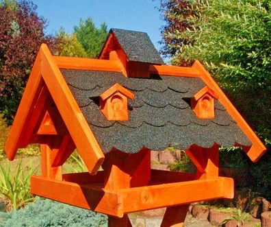 XL Luxus Vogelhaus dunkel Holz Futterhaus Vogelfutterhaus Vogelvilla Modell 2026