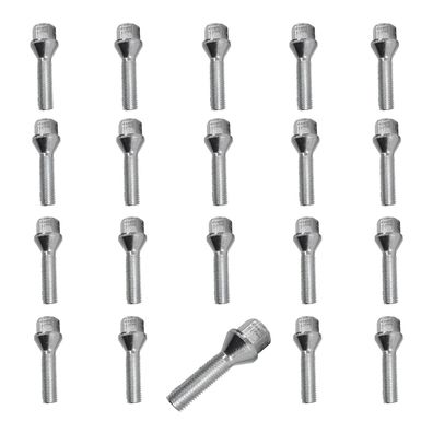 20x Radschrauben M14x1,25 43mm Kegelbund 60° Schwarz Für BMW 1 F20 Lci