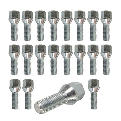 20x Radschrauben M14x1,5 32mm Kegelbund 60° Silber Für FORD Capri IV 24 IV 24