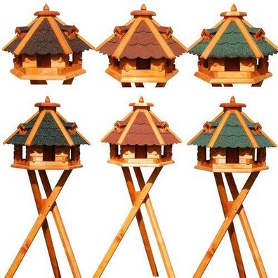 XXL Premium Vogelhaus mit / / / / / Ständer / Solar Holz Futterhaus Vogelfutterhaus
