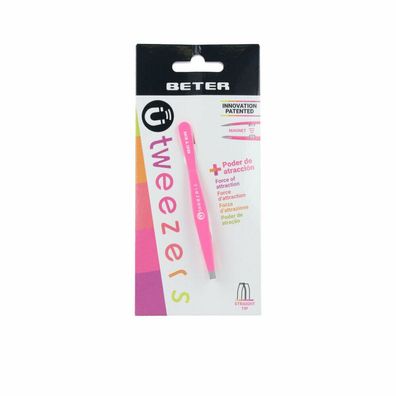 PINZA depilar magnética punta recta #fucsia