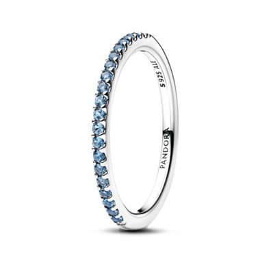 Ring 54 - Silber - Funkelnder Aquamarinblauer Ring
