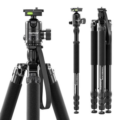 Mantona Wolverine L 284 + Onyx 8 Kugelkopf Set Stativkopf Fotostativ Aluminium