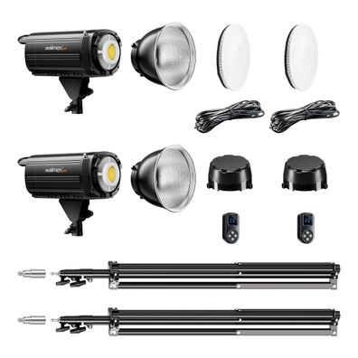 Walimex pro LED Niova Plus DL 100 W + Stativ 2er Set Lichtstativ Flächenleuchte
