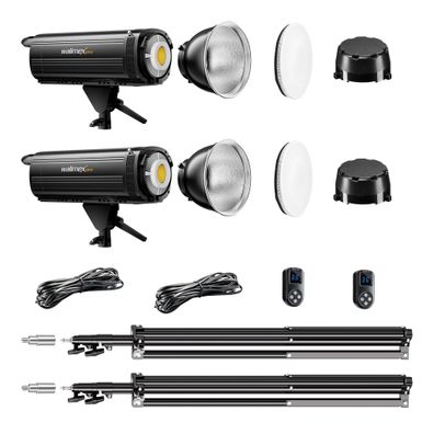 Walimex pro LED Niova Plus DL 200 W + Stativ 2er Set Lichtstativ Flächenleuchte