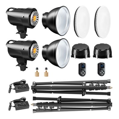 Walimex pro LED Niova 60 Plus + Stativ 2er Set Lichtstativ Flächenleuchte