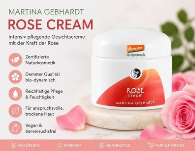 Martina Gebhardt Rose Cream - reichhaltige Pflege für trockene Haut - 50 ml