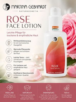 Martina Gebhardt Rose Face Lotion - leichte Pflege für trockene Haut 100 ml