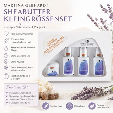 Martina Gebhardt Sheabutter Kleingrößenset - 4-teiliges Pflegeset für sensible Haut