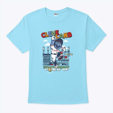 Cleveland Power Up Baseball Retro Gamer T-Shirt Hoodie Sweatshirt - Fan Geschenk
