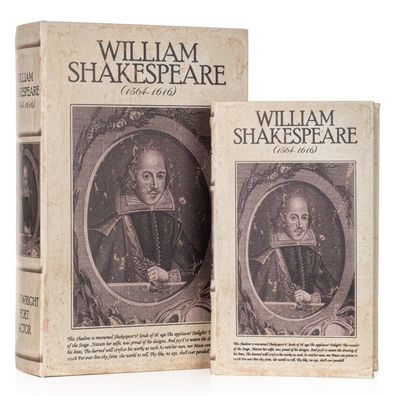 Buchhüllen Set Shakespeare - 2-teiliges Geheimversteck im Vintage-Stil - Deko Buchbox