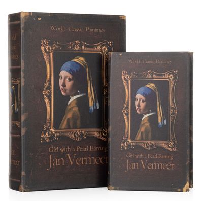 Buchhüllen Set Vermeer „Mädchen mit dem Perlenohrring“ - 2-teilig - Geheimversteck Bu