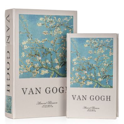 Buchhüllen Set Van Gogh - 2-teiliges Geheimversteck im Buchdesign - Deko Buchbox für