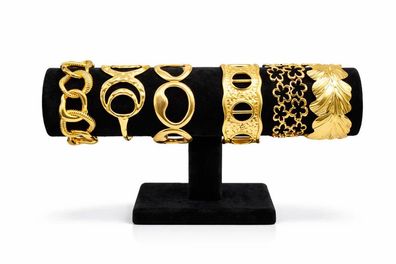 Armreif goldfarben Armband Nickelfrei Blumen Blätter Glieder Cosmos