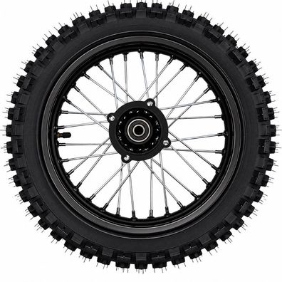Dirtbike Komplettrad Pitbike Stahlfelge Ersatzreifen hinten 80/100-12 15mm Achse