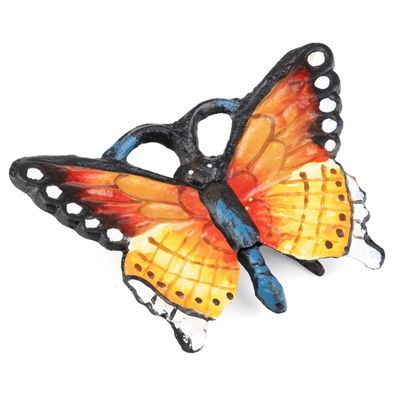 Moritz Schmetterling Dekofigur Gusseisen 12 cm handbemalt bunt Gartendeko Fensterbank