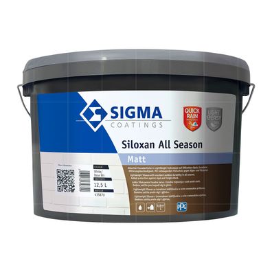 SIGMA Siloxan All Season 12.5 LTR frühregenfeste Silikonharz-Fassadenfarbe weiss matt