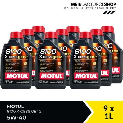 Motul 8100 X-cess GEN2 5W-40 9x1 Liter