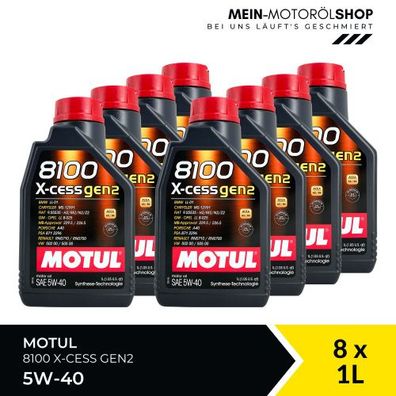 Motul 8100 X-cess GEN2 5W-40 8x1 Liter