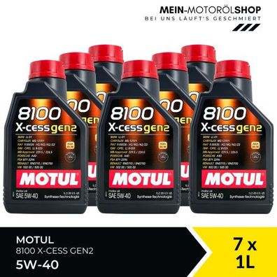 Motul 8100 X-cess GEN2 5W-40 7x1 Liter