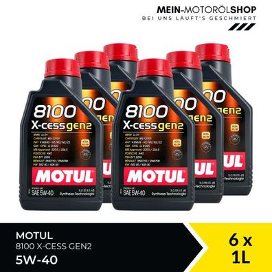 Motul 8100 X-cess GEN2 5W-40 6x1 Liter