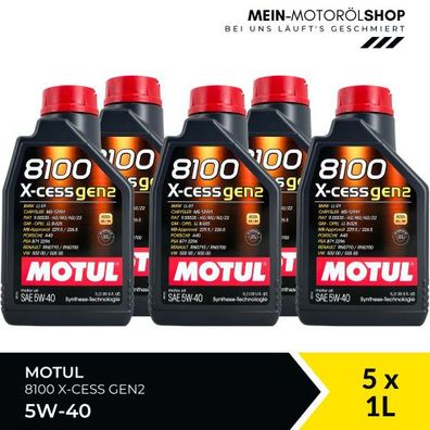 Motul 8100 X-cess GEN2 5W-40 5x1 Liter