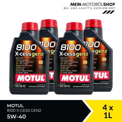 Motul 8100 X-cess GEN2 5W-40 4x1 Liter