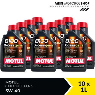 Motul 8100 X-cess GEN2 5W-40 10x1 Liter