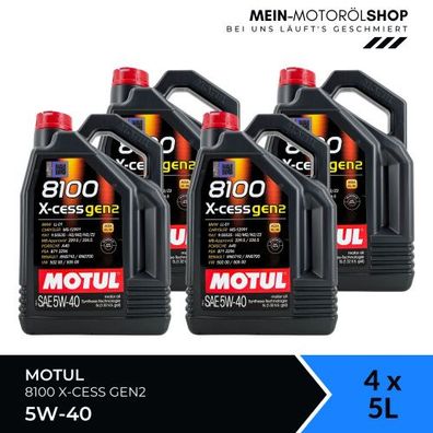 Motul 8100 X-cess GEN2 5W-40 4x5 Liter