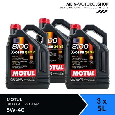 Motul 8100 X-cess GEN2 5W-40 3x5 Liter