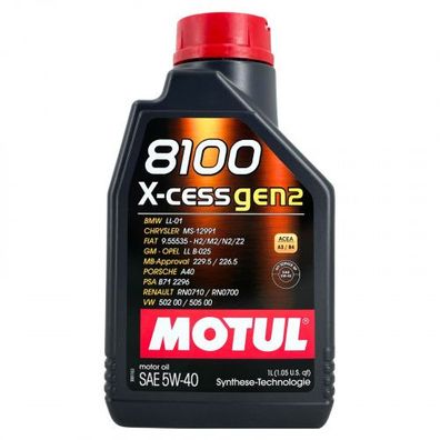 Motul 8100 X-cess GEN2 5W-40 1 Liter