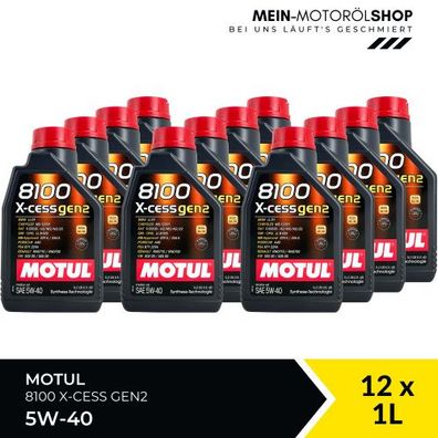 Motul 8100 X-cess GEN2 5W-40 12x1 Liter