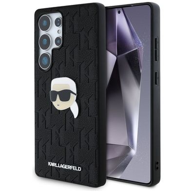 Handyhülle Galaxy S25 Ultra Karl Lagerfeld Logo Metall Kunststoff schwarz