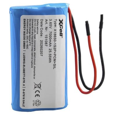 Li-Ion Akkupack 3,7V 7000mAh 1S2P – 18650 mit Litzen