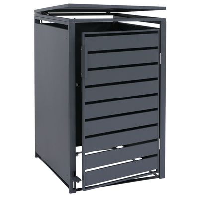 1er-Mülltonnenverkleidung HWC-Q75, Mülltonnenbox, Trittpedal Metall 116x68x89cm 35kg