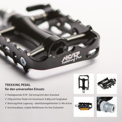 NC-17 Plattformpedal Trekking Pro, Alu, Präzisionslager, schwarz (VG:117008)