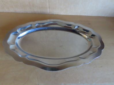 Servierplatte Metall oval klein ca.20x12,5 cm