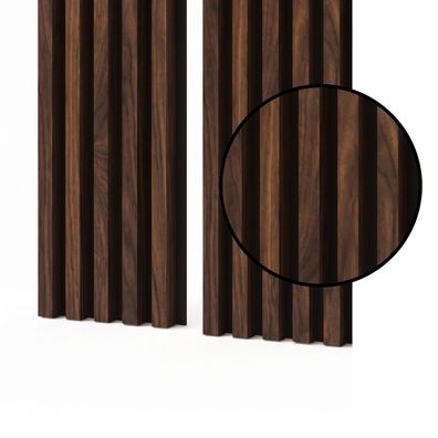 Akustikpaneele 53x240 cm Walnuss - Lamellen auf schwarzer HDF-Platte