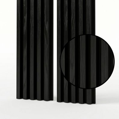 Akustikpaneele 53x240 cm Schwarz Holzoptik - Lamellen auf schwarzer HDF-Platte