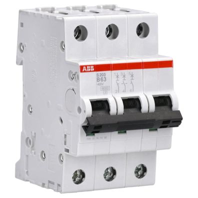 ABB S203 B63 Automatikschalter 6 kA 3-polig weiß