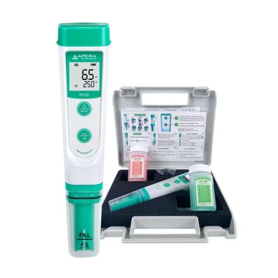 pH-Meter PH20 Taschenmessgerät 0 bis 14 pH wasserfest mit Set