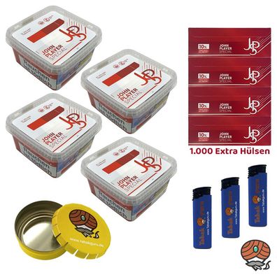 JPS John Player Special Volumentabak Mega Box 4x 130g, Extra Hülsen, Ascher uvm