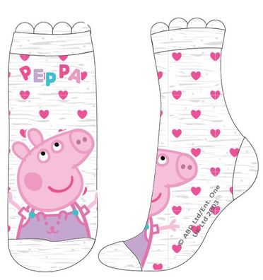 Peppa Pig - Socken für Mädchen - Größe 31-34 - ICE GREY Melange Kinder