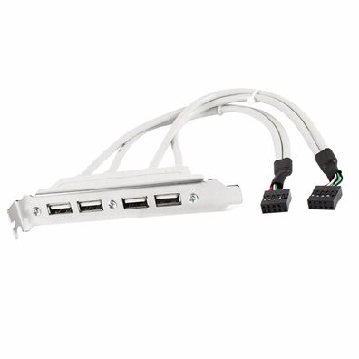 P89 USB 9pin auf Slotblech 4x USB 2.0 Hub PC Mainboard Dual Kabel Adapter 30cm