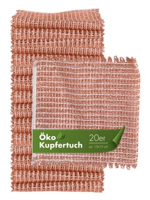 Kupfertuch 20 Stück Set Kratzfrei für Edelstahl Ceranfeld Glas & Grillrost 15x15cm