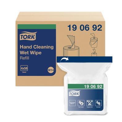 Tork Feuchte Handreinigungstécher Nachféllung W14 weiß 4x58 Técher