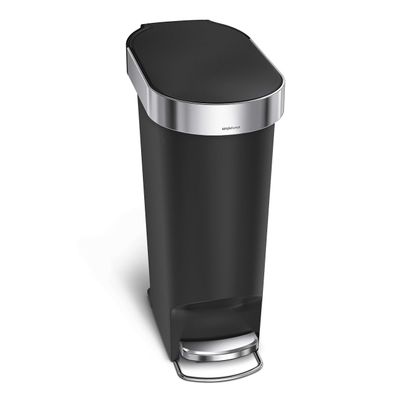 simplehuman CW1390 Treteimer 40 L schmal mit Klemmrand schwarz