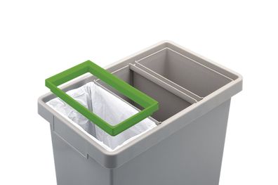 Mattiussi Polymax Abfalleimer 40 L 3 Fächer Mélltrennung grau