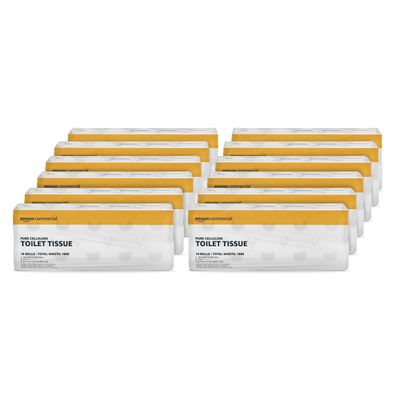 AmazonCommercial Toilettenpapier 2-lagig 8 Packungen 180 Blatt T4 T6