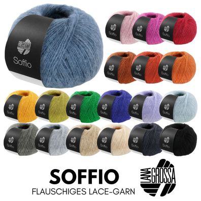 Lana Grossa SOFFIO 25 g flauschiges Lace-Garn aus Merinowolle mit Kaschmiranteil 215m